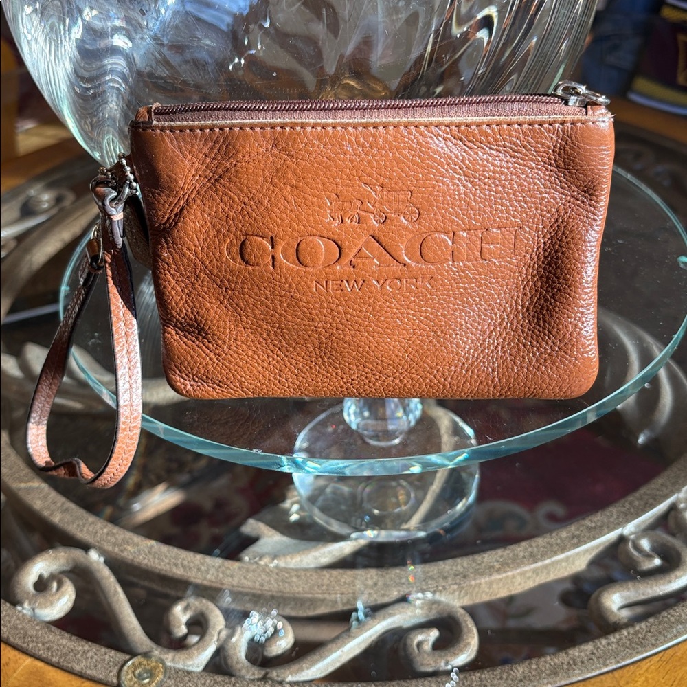 Coach Pebble Leather Wristlet - F2717